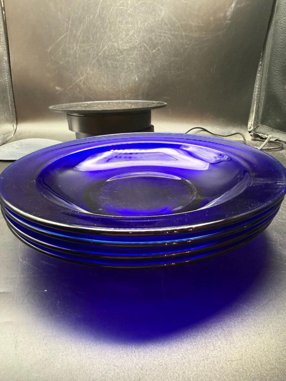 Cobalt Rimmed Soup Bowls Set of 4